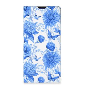 Smart Cover voor Samsung Galaxy S10 Plus Flowers Blue