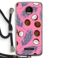 Kokosnoot roze: Motorola Moto Z Force Transparant Hoesje met koord