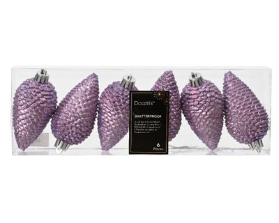 denappel kunststof d4h8 cm klila 6st kerst - Decoris