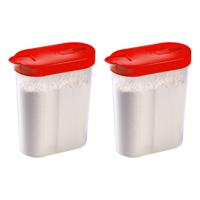 Voedselcontainer strooibus - 5x - rood - inhoud 1 liter - kunststof - 15 x 7 x 19 cm