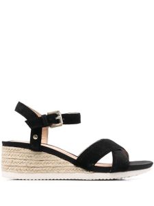 Geox sandales compensées Ischia en jute - Noir
