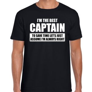I'm the best captain t-shirt zwart heren - De beste kapitein cadeau