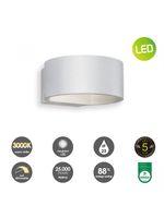 Wandlamp Lounge 13.5/13.5/7cm, Zilver, Muurlamp gemaakt van Aluminium, LED geïntegreerd, 6W 3000K 520lm, wandlamp geschikt voor woonkamer, slaapkamer - thumbnail