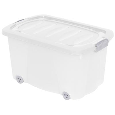 Opberg box/doos met wieltjes - kunststof - 60 x 39 x 32 cm - opruimen - organiseren