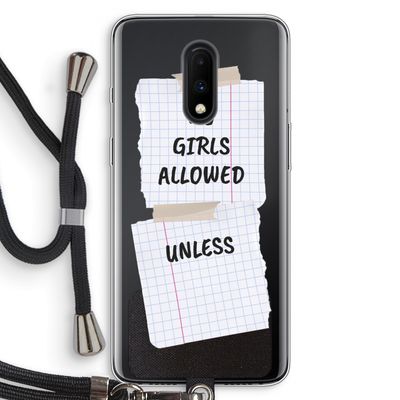 No Girls Allowed Unless: OnePlus 7 Transparant Hoesje met koord