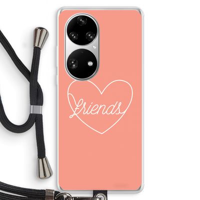 Friends heart: Huawei P50 Pro Transparant Hoesje met koord