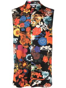 Moschino floral-print sleeveless shirt - Noir