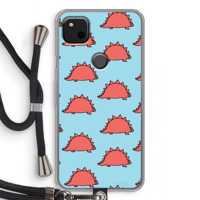 Dinosawrr: Pixel 4a Transparant Hoesje met koord