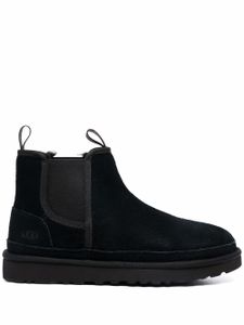 UGG bottines en peau lainée à logo embossé - Noir