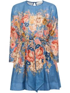 ZIMMERMANN robe courte August à fleurs - Bleu