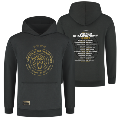 Wereldkampioen 2024 Hoodie - Charcoal - Max Verstappen - Grijs - XXXXL