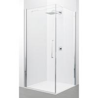 Novellini Young 2.0 FG zijwand 119/121x200cm voor G draaideur en 2GS vouwdeur chroom profiel met helder glas y2fg119-1k