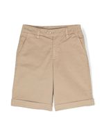 DONDUP KIDS short uni à plaque logo - Marron