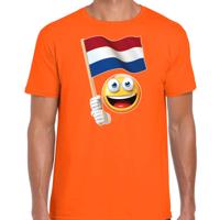 Emoticon Nederland - vlag t-shirt - oranje - heren - Sport - Koningsdag - Holland kleding