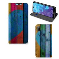 Huawei Y5 (2019) Book | Wallet Case | Wood Heart - Cadeau voor je Vriend Huawei Y5 (2019) Book | Wallet Case | Wood Heart - Cadeau voor je Vriend