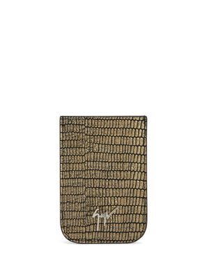 Giuseppe Zanotti porte-cartes Albert à plaque logo - Vert