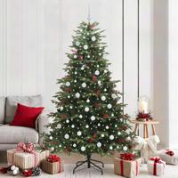VidaXL Kunstkerstboom groen 210 cm pvc en metaal en plastic