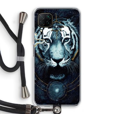 Darkness Tiger: Huawei P40 Lite Transparant Hoesje met koord