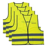 Dunlop Veiligheidsvest - 4x - geel - reflecterend - voor volwassenen - one size model - thumbnail