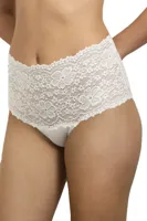 Kanten dames Taille Slip - Millefleurs - Luxe Hoge maxi slip met kant - Viscose & modal - 38 - Wit | Dames slip - Onderbroek - Ondergoed - 38 - -