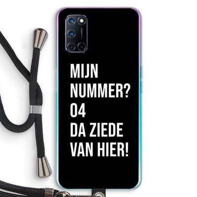 Da ziede van hier - Zwart: Oppo A92 Transparant Hoesje met koord