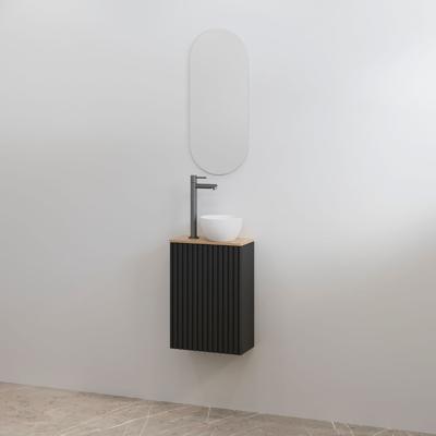 Toiletmeubelset Best-Design Mali Mat Zwart Onderkast + Halifax Meubelblad