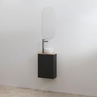 Toiletmeubelset Best-Design Mali Mat Zwart Onderkast + Halifax Meubelblad