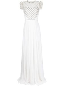 Jenny Packham Oskari crystal-embellished gown - Blanc