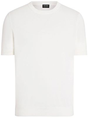 Zegna t-shirt en maille fine - Blanc