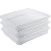 5x Voorraad/vershoudbakjes laag 1,5 liter transparant 24 x 20 x 5 cm