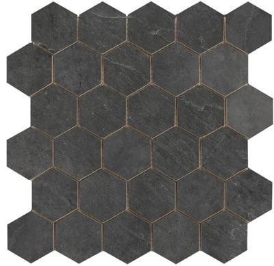 Statale Black hexagon mozaiek op net van 26,3x27,4