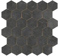 Statale Black hexagon mozaiek op net van 26,3x27,4