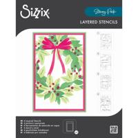 Sizzix • a6 stencil 4pcs a wreath in time by stacey park