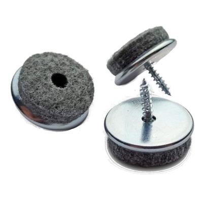 Viltglijders - 8x - bruin - vernikkeld metaal - 20 mm - schroefbevestiging - meubelbeschermers