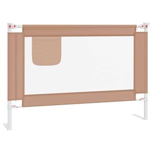 vidaXL Bedhekje peuter 100x25 cm stof taupe