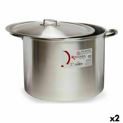 Casserolepan met deksel Kinvara Zilverkleurig Aluminium 53 x 34 x 43 cm (2 Stuks) Casserolepan met deksel Kinvara Zilverkleurig Aluminium 53 x 34 x 43 cm (2 Stuks)