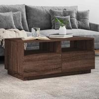 Salontafel met LED-verlichting 90x49x40 cm bruin eikenkleur - thumbnail