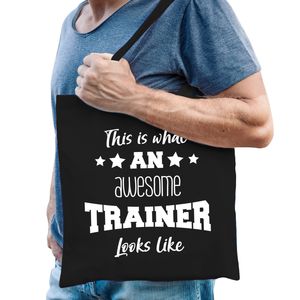 Cadeau tas voor trainers - katoen - 42 x 38 cm - zwart - This is what an awesome trainer looks like