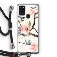 Japanse bloemen: Samsung Galaxy A21s Transparant Hoesje met koord