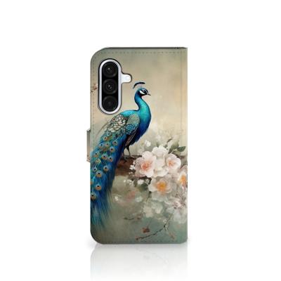 Telefoonhoesje | Met pasjeshouder | voor Samsung Galaxy A36 Vintage Pauwen