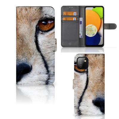Samsung Galaxy A03 | Telefoonhoesje | Met pasjeshouder | Cheetah