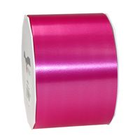 1x Brede luxe fuchsia roze kunststof lint rollen 9 cm x 91 meter cadeaulint verpakkingsmateriaal - Cadeaulinten