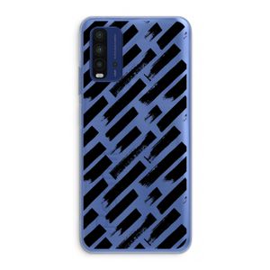 Zwarte vegen: Xiaomi Redmi 9T Transparant Hoesje