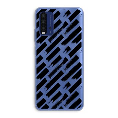 Zwarte vegen: Xiaomi Redmi 9T Transparant Hoesje