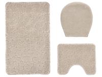 LIVARNO Badmat set 3-delig (Badmat met toiletuitsparing, Crème/print)