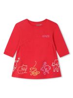 Kenzo Kids graphic-print crew-neck dress - Rouge