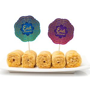 Feest Prikkers Eid Mubarak Paars/Blauw (12st)