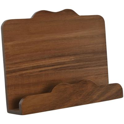 Item Int. kookboekstandaard - bruin - acaciahout - 25 x 19 x 5 cm - tablet houder / boekenhouder