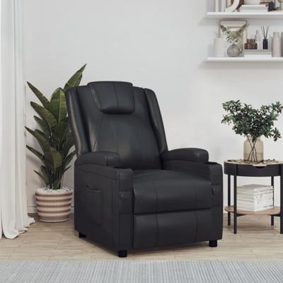 Fauteuil verstelbaar kunstleer zwart