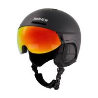 Sinner Montblanc Visor Helm Matte Black - Full Red Mirror Cat.2 M
